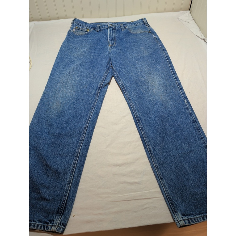 Carhartt Relaxed Fit Straight Leg Blue Jeans Mens 35x32 Medium Wash Denim